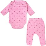 👶💗 Kalpler takımı... çünkü sevgin giydirir! Pembe kalpli pamuklu bebek takımı – Doğduğu andan itibaren yumuşaklık, rahatlık ve sevgi 💞 - Görsel 3