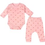 👶💗 Kalpler takımı... çünkü sevgin giydirir! Pembe kalpli pamuklu bebek takımı – Doğduğu andan itibaren yumuşaklık, rahatlık ve sevgi 💞