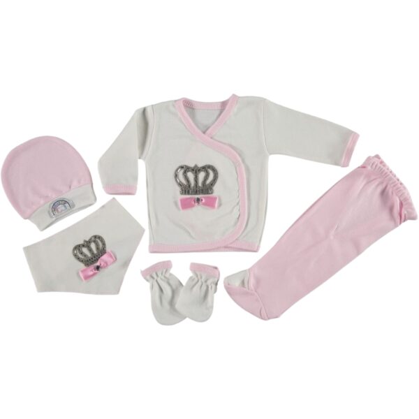 👑 5-Piece Princess Set – 100% Cotton A soft and elegant start with shiny crown details 💗