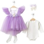 ✨ Her adımda küçük bir prenses! ✨ Mor tül detaylı bu büyüleyici kız bebek takımıyla göz kamaştırın – en özel anılar için mükemmel seçim! 💜👑 #BebekŞıklığı #KatiaBaby #PrensesStili